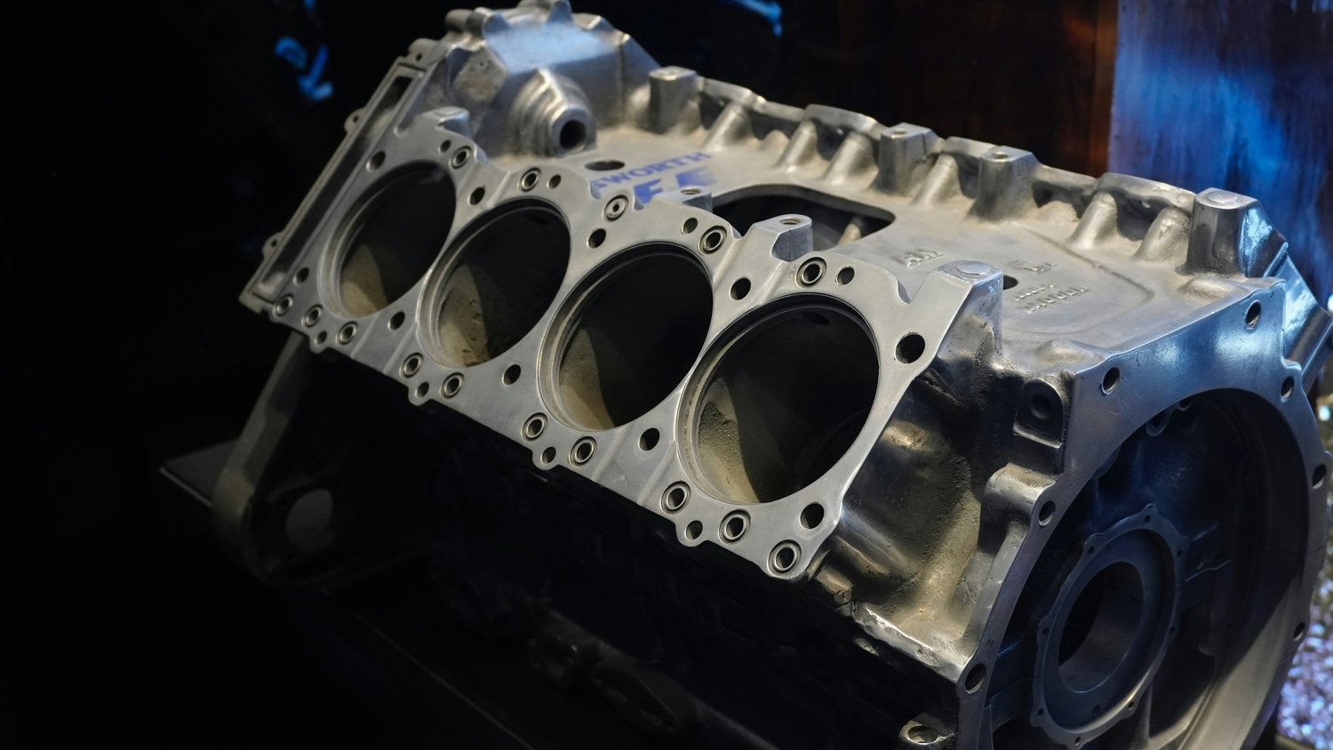 Engine block ready for automotive engineering work